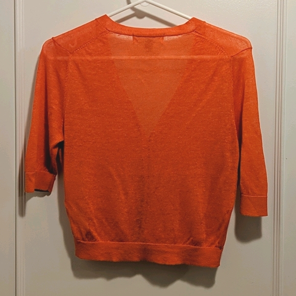 Michael Kors Linen Orange Cardigan - Picture 4 of 5